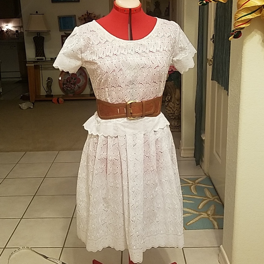 White eyelet dress